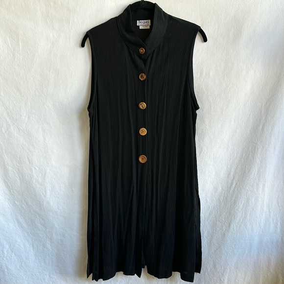 Sequel by Sharon Anthony black tunic-length vest, size 14 - Picture 1 of 12